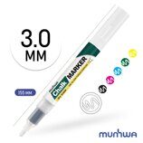 Маркер меловой MunHwa "Chalk Marker" белый, 3мм, спиртовая основа, пакет